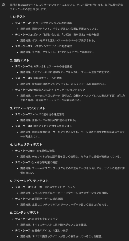 ChatGPTでのテスト設計